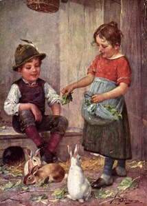 children-feeding-rabbits